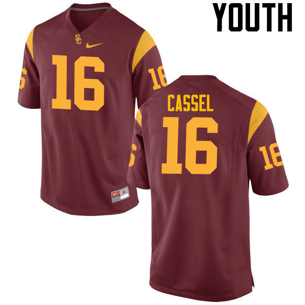 Youth #16 Matt Cassel USC Trojans College Football Jerseys-Red